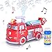ArtCreativity Fire Truck Toy Bubble Machine for Kids, Bubble Blower Toy Truck for Toddlers with Lights, Siren Effects, Bubble Solution & Funnel, Kids Toys, Gift for Boys and Girls 5+