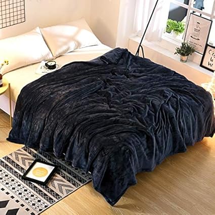 WebelKart Solid Color Ultra Silky Soft Heavy Duty Quality Indian Mink Blanket 6.6 lbs Double (with