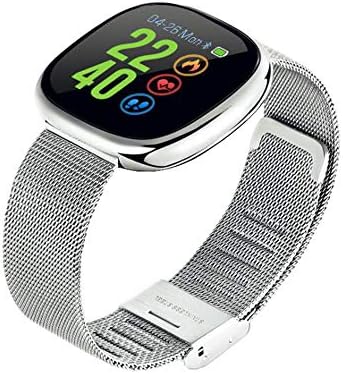 Touch Screen Smartwatch for Men and Women – Ultra Thin Waterproof Sport Bracelet Made from Steel with GPS and Bluetooth Fitness Heart Rate Monitor, Compatible with Android and iOS Smart Phones