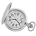 Gotham Men's Silver-Tone Railroad Polished Finish Covered Quartz Pocket Watch # GWC15044S