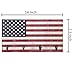 MyGift Vintage Americana Key Hooks, Wall Mounted Entryway Storage Hanger Rack with American Flag Design and 4 Hooks, USA Patriotic Home Decor