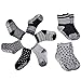 12 Pairs Non Skid Ankle Cotton Socks Baby Walker Boys Girls Toddler Anti Slip Stretch Knit Stripes Star Footsocks Sneakers Crew Socks With Grip For 16-36 Months Baby
