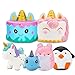 R.HORSE Jumbo Narwhale Cake Squishy Kawaii Cute Unicorn Mousse Cream Scented Squishy Soft Kids Toys Doll Stress Relief Toy Hop Props, Decorative Props Large (6Pack)