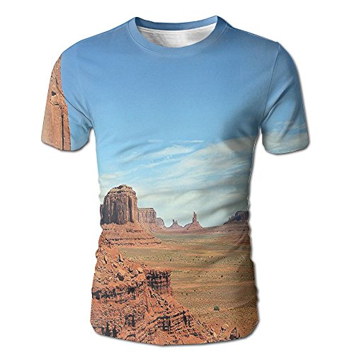 Kooiico Men's Room Scenic View Of Monument Valley Sandstone Butte Rocks Wild West Desert Landscape Casual Style Tee White XL