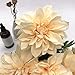 HoYuanFlo 10 Heads Dahlia Fake Flowers Artificial Dahlia Flowers Faux Flowers for Home Wedding Party Office Supplies (Champagne)
