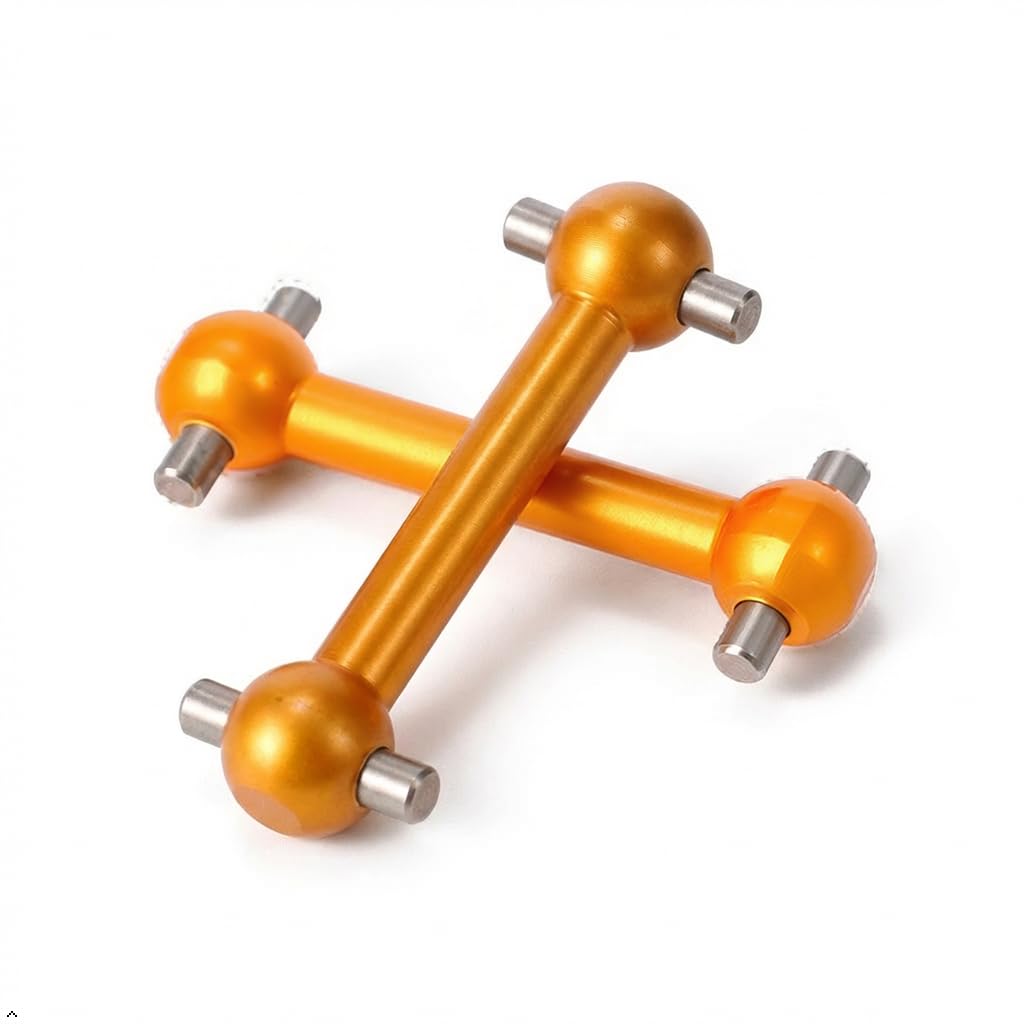 PrecisionGeek Orange Aluminium Replacement Dog Bones for Tamiya TT01/TT01E/TT02 – Alloy DIY Upgrade Set of 2 — image 1