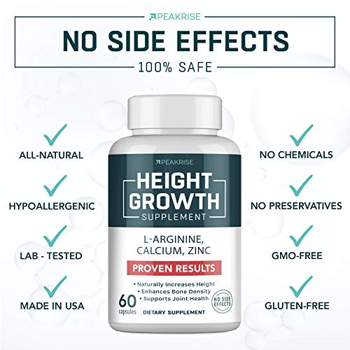Height Pills - Natural Get Taller Supplement for Bone Grow - Made in USA - Grow Vitamins for Kids & Adults - Growth Pills with Calcium, Vitamin D3 - Height Increase Without Growth Hormone