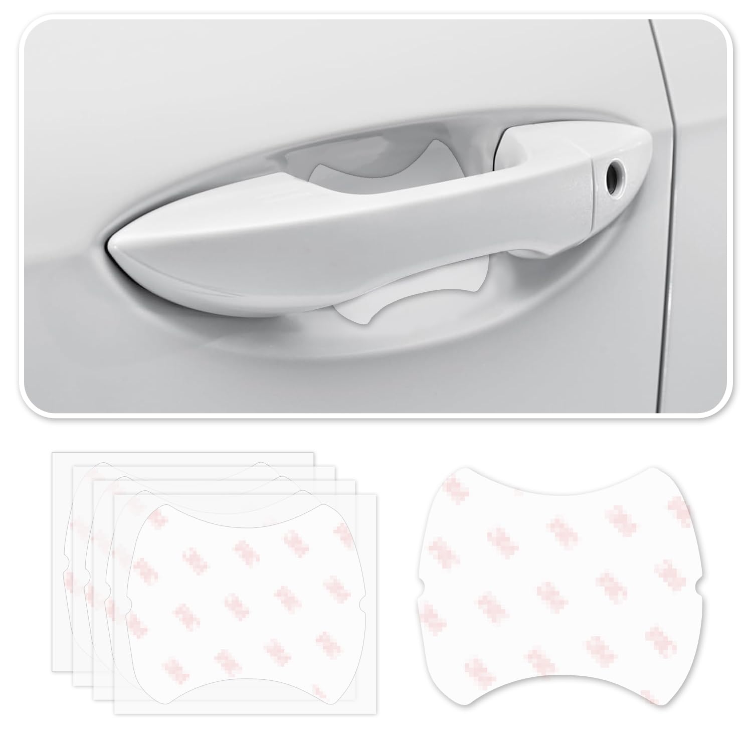 Photo 1 of 4Pcs Car Door Handle Protector,Waterproof Anti-Scratch Stickers Covers,Transparent Universal Car Door Handle Protector Accessories