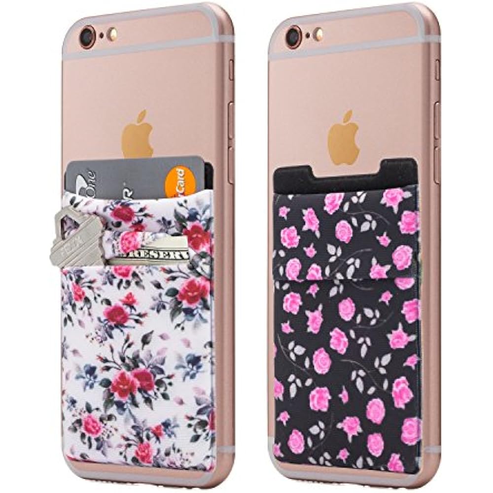 (Two) Stretchy Cell Phone Stick On Wallet Card Holder Pocket For IPhone, Android eBay