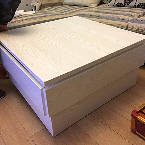 Amao Silver Line White Wood Paper Vinyl Wallpaper Peel and Stick for Countertops Close Removable Wall Sticker 15.7''x78.7'' - Thumbnail 3