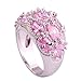 Psiroy 925 Sterling Silver Created Pink Topaz Filled Knuckle Joint Ring Band