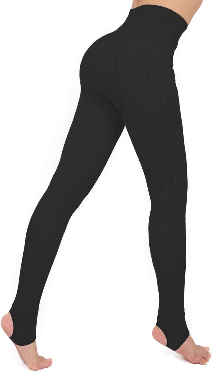 Ypser Plus Size Thick Fleece Lined Leggings High Waisted Ultra Warm Elastic Pants for Women