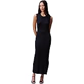 Calvin Klein Womens Viscose Ribbed Maxi Dress