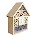B&P Bee House, Natural Wooden Insect House Garden Bug Hotel, Perfect Shelter for Bees,Butterflies and Ladybugs, Size 8.66 x 7.48 x 2.76 inch