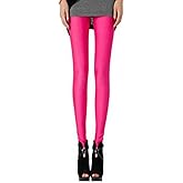 Lile2Liwn Women's High Waisted Glossy Leggings, neon Leggings Thin Stretch Tight Fitting Fluorescent Pilates Yoga Pants