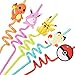 Party Supplies Drinking Plastic Straws Reusable for Kids Birthday Favors with Cleaning Brush