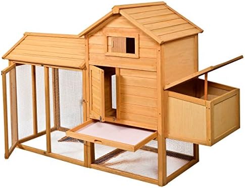 Kissmoji 83"L x 28"W x 52"H Deluxe Wooden Chicken Coop Hen House Poultry Cage Hutch US