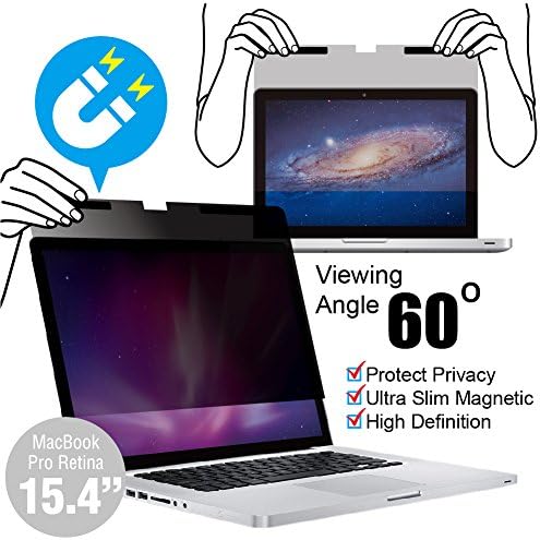 KAEMPFER Ultra Slim Magnetic Privacy Filter for Apple MacBook Pro 15"(2012-2015 Model A1398) Retina Display Easy On/Off Korea LG Filter High Definition Anti-Blue Light Glare Screen Protector