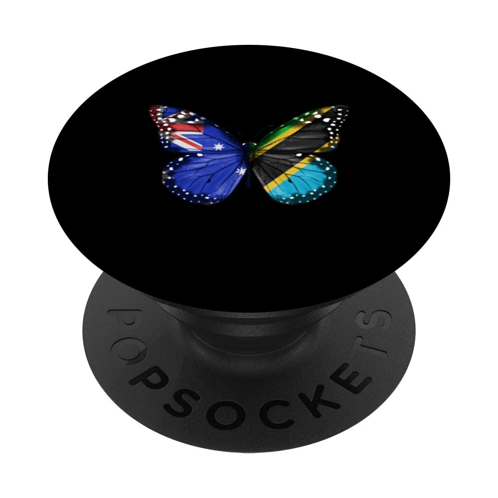 Australian Tanzanian Flag Butterfly PopSockets Swappable PopGrip