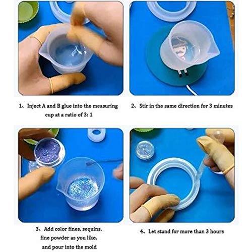 Sodoop 83 Pieces Handmade DIY Crystal Epoxy Glue Kit Bangle Pendant Glue Jewelry Silicone Casting Mold and Tools Set Black Storage Bag for DIY Resin Earrings Necklace Bracelet Craft Making