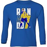 Ronaldo 7 Al NASSR Soccer Siuuu Goal Celebration Youth Long Sleeve T-Shirt (Royal, Youth X-Large)