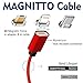 Type-C,Magnetic Charger Cable MAGNITTO USB to Lightning+USB C+Micro 3 in 1 Multiple 2.4A Quick USB Charging Cable for Android & iPhone X 8 7 6 6s 5s plus iPad Samsung Galaxy S6 S7 S8 plus Lg G5 G6 RED