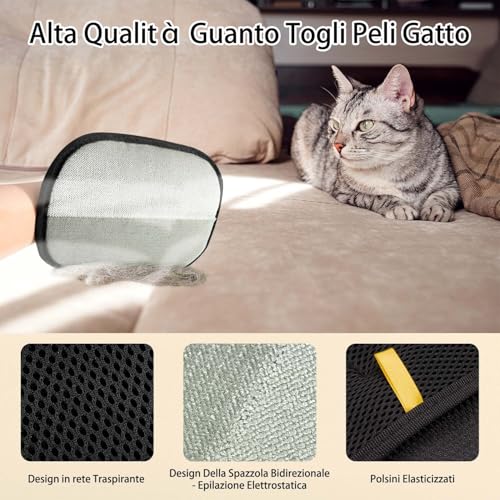 2 x Cat Hair Glove, Dog Hair Glove, Cat Brush for Sofa Rugs | For cleaning carpets and sofas