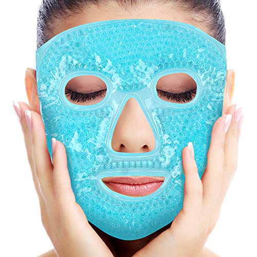 Hot and Cold Gel Face Mask by Soothing Company – Pain Relief for Migraines – Ice Gel Freezer Face Mask Reduce Puffy Eyes,Redness, Headaches, and Stress-Reusable Heat Therapy