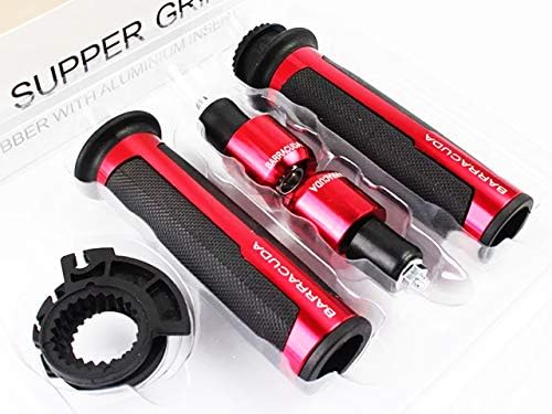ハンドル グリップ アルミ ラバー バーエンド アクセル スロットル一体型 赤 Cbr125r Cbr150r トラスト Cbr250r Cbr250rr Cbr400r Cbr600rr Cbr900rr Cbr1000rr Nsr125 Cbr929rr Se Vfr400r Cbr954rr 汎用 Cbr1100xx Sp Vfr400 Rvf400 Ns250f Ns400f Nsr250r