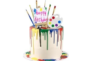 DIDIDA Art Paint Cake Topper Paint Brush Canvases Palette Cake Topper Artist Themed Cake Decor