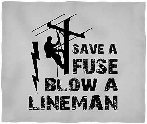 Being A Lineman Stadium Blanket, Save A Fuse Soft Fleece Throw Blanket (Medium 60" x 50" - Blankets - Sport Gray)