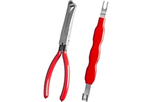 WAMEIJU 2 PCS Electrical Disconnect Pliers for Cars, Straight Automotive Electrical Connector Pliers and Electrical Connector Separator Tool