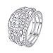 Newshe Wedding Rings for Women Engagement Set 925 Sterling Silver 2ct Round White AAA Cz Size 5-12