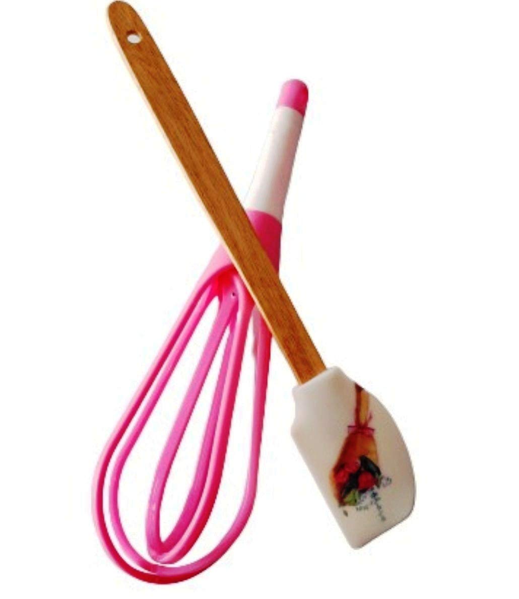 Buy AASAVI Premium Silicone Spatula & Whisk Set Wooden Handle