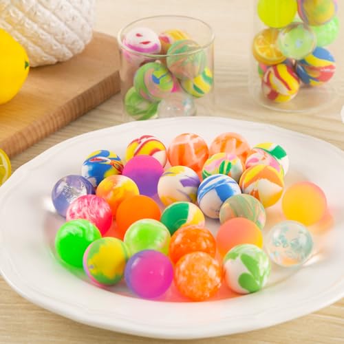 HAKACC 50 Stück Flummies für Kinder 25 mm Flummis Springball Bunte Flummis Gummibälle Hüpfbälle für Kindergeburtstag Gastgeschenke Belohnungen im Klassenzimmer Verwendet Werden