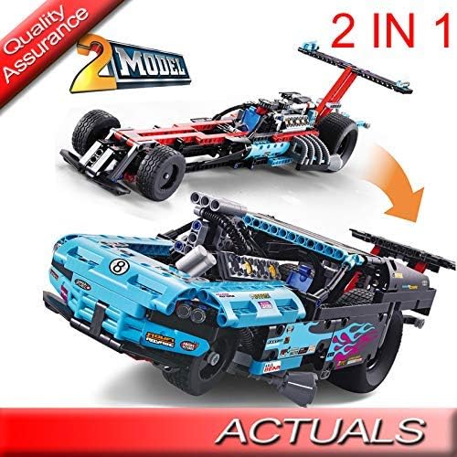 Akrobo - AK3367 Decool 2 in 1 King Steerer Drag Racer Building Bricks Toy Set (647 PC)
