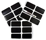 Cohas Chalkboard Labels in Large Rectangle Shape includes Liquid Chalk Marker and 18 Labels, Fine Tip, White Marker