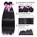 Perstar 8A Grade Brazilian Virgin Hair Straight Remy Hair 4 Bundles Remy Human Hair Weaves Natural Black (22 24 26 28, Natural Color)
