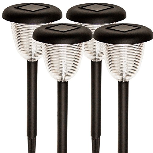 Solar Christmas Decorations Lights Outdoor Decorative Pathway Light 12 Days of Deals of the Day Sogrand Garden Path Stake Lamp White LED Walkway Lighting for Patio Yard Driveway 4Pack