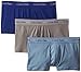Calvin Klein Men's Underwear Cotton Stretch 3 Pack Low Rise Trunks, Blue/Grey Assorted, Large