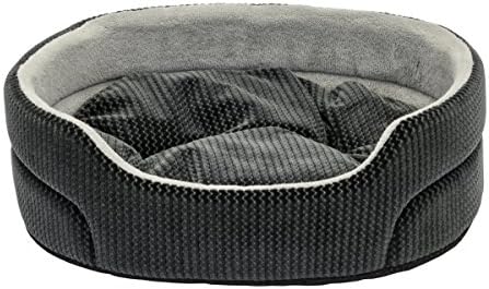 Dallas 23" Textured Oval Pet Bed, Grey