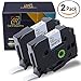 CartridgePro 2-Pack TZe231 Label Tape 12mm x 8m Black on White Standard Laminated Labels Replacement for Brother P-Touch Label Maker TZe-231, PT-H110, PT-D210, PT-D400AD, PT-D600 (1/2