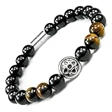 ONE ION Gold Nero Power Bracelet - Tourmaline and Tiger Eye - Permanent Magnets - 3 Sizes (8.25 Inches)