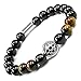 ONE ION Gold Nero Power Bracelet - Tourmaline and Tiger Eye - Permanent Magnets - 3 Sizes (8.25 Inches)