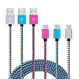 USB Type C Cable, Sixsim 3 Pack 6ft Nylon Braided USB C Charger Cable for Google ChromeBook Pixel, Nexus 6P 5X, OnePlus 3 2, LG V20 G5, Asus ZenFone 3, New Macbook, Samsung S8, ZTE ZMax Pro and More