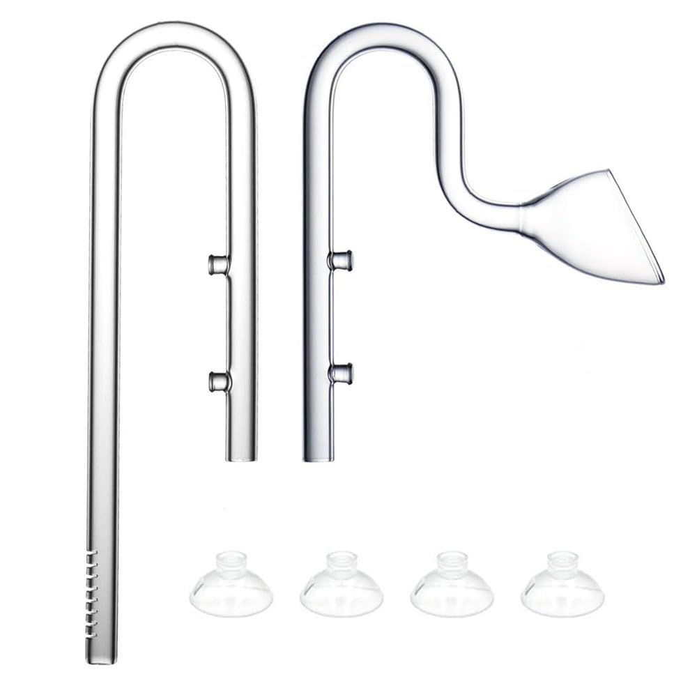 LINLAN 13mm Glass Lily Pipe, Inflow and Outflow, Fits 12/16mm (1/2" i.d.) Filter Hose for Aquarium Planted Tank