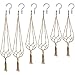 BESTTOYHOME Macrame Plant Hanger Holder -6 Pack Handmade Indoor Outdoor Hanging Planter Basket Rope Holder 3 Sizes with 6 PCS Ceiling Hooks Indoor Hanging Planter Holder