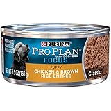 Purina Pro Plan Pate Wet Puppy Food, FOCUS Classic Chicken & Brown Rice Entree - (24) 5.5 oz. Cans