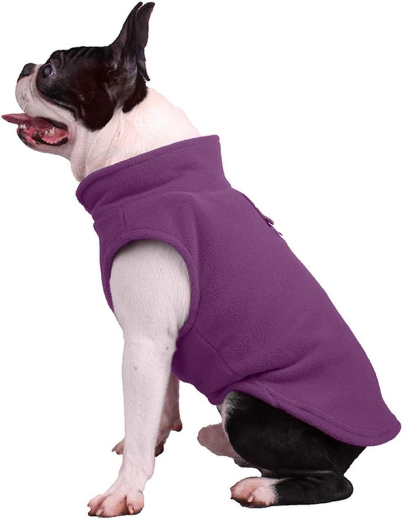 Pet Clothes, Dog Cold Weather Coat Warm Dog Jumpers Soft Fleece Vest Jacket with Leash Ring Costume for Puppy Small Dogs (XL-Purple)