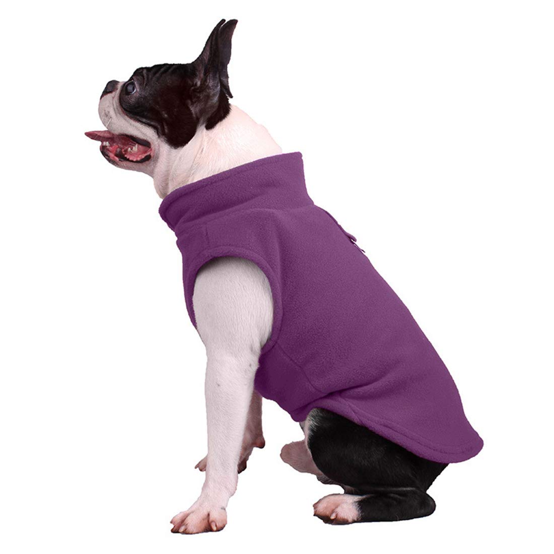 Dog Jumpers Soft Fleece Cold Weather Dog Sweater with Leash Ring for Small Medium Dogs (XL, Purple)
